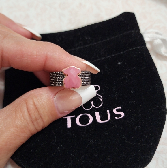 Tous Mesh Ring with Rhodonite Bear - Picture 4 of 8